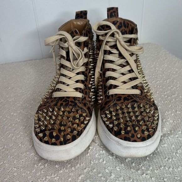 STEVE MADDEN Promoter Leopard Studded High-Top Sneakers Shoes Men's 8 Women 9.5 - Picture 3 of 8